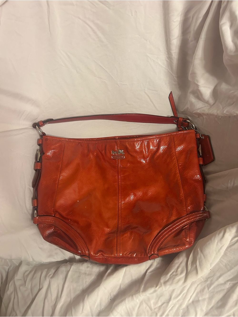Coach Red Patent Leather Shoulder Bag